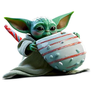 Baby Yoda Christmas Theme Png Vwr PNG Image