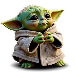 Baby Yoda Cute Pose Cartoon Png Uio PNG Image