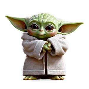 Baby Yoda Cute Pose PNG mvt PNG image with transparent background