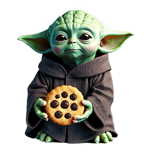 Baby Yoda Holding Cookie PNG 05062024 PNG image with transparent background
