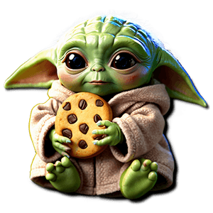 Baby Yoda Holding Cookie PNG jng26 PNG image with transparent background