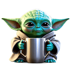 Baby Yoda with Cup PNG 78 PNG image with transparent background