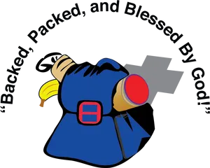 Backed Packed Blessed Backpack Graphic PNG Image