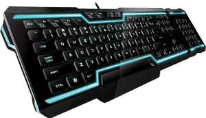 Backlit Gaming Keyboard Isolated PNG Image