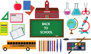 Backto School Essentials Graphic PNG Image