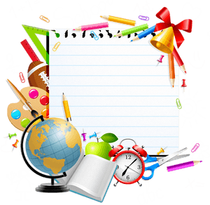 Backto School Supplies Graphic PNG image with transparent background