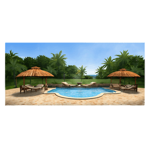 Backyard Pool Paradise PNG jbh PNG with transparent background