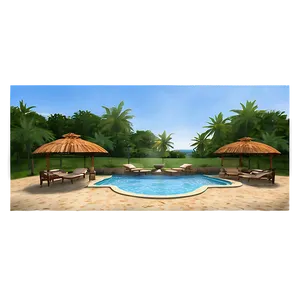 Backyard Pool Paradise Png Jbh PNG Image