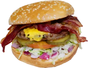 Bacon Cheeseburger Deluxe PNG Image