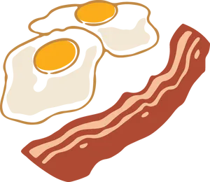 Baconand Eggs Vector Illustration PNG Image