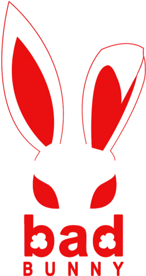 Bad Bunny Logo Redand Black PNG Image