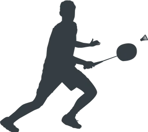 Badminton Player Silhouette PNG Image