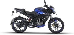 Bajaj Pulsar N S200 Blue Side View PNG Image