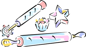 Vector Illustration Of Bakery Rolling Pin With Pastry - Rolling Pin Bakery Vector, HD Png Download PNG image with transparent background
