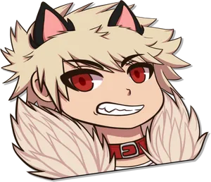 Bakugou Anime Character Fanart PNG Image