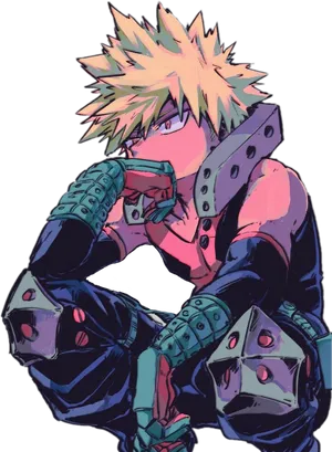 Bakugou Katsuki Intense Stance PNG Image