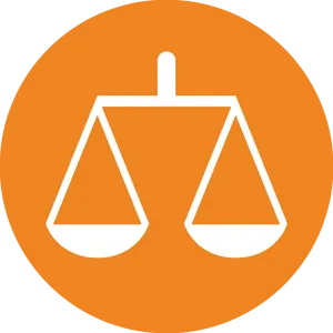 Balance Scale Icon Orange Background PNG Image