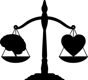 Balanceof Heartand Brain Silhouette PNG