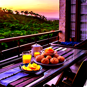 Balcony Sunrise Breakfast PNG 06272024 PNG with transparent background