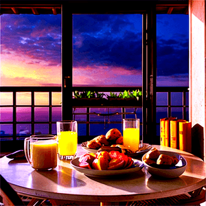 Balcony Sunrise Breakfast PNG 06272024 PNG with transparent background