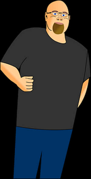 Bald Cartoon Man Running PNG image with transparent background