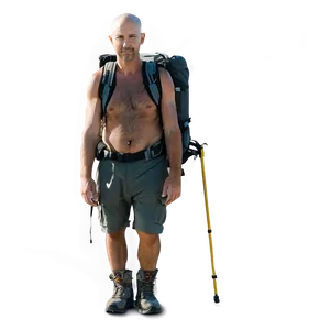 Bald Hiker Exploring Png Rqm11 PNG Image