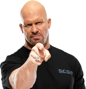 Bald_ Man_ Pointing_ Finger PNG Image