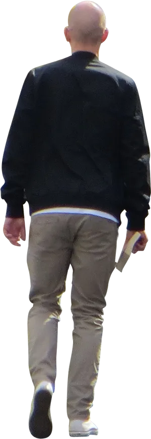 Bald_ Man_ Walking_ Away PNG Image