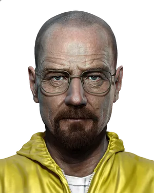 Bald Man Yellow Jacket PNG Image