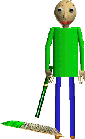 Baldi With Broom3 D Model PNG Image