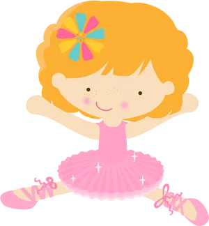 Ballerina Cartoon Character PNG Image