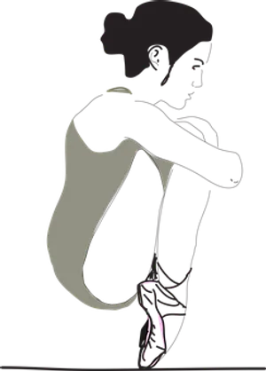 Ballerina Silhouette Black Background PNG Image