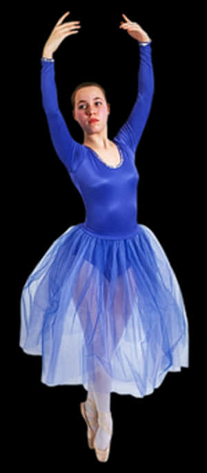 Ballerinain Blue Performing PNG with transparent background