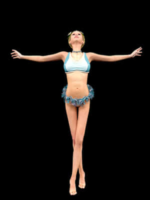 Ballet Dancer In Blue Attire PNG with transparent background