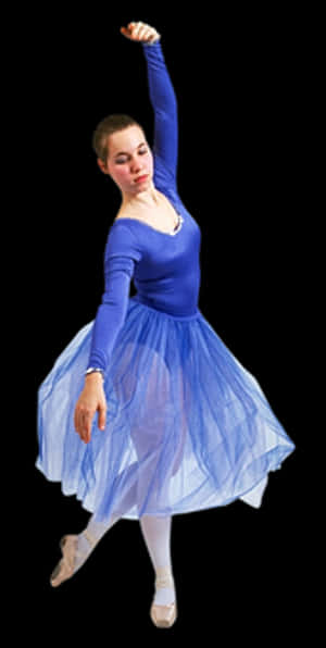 Ballet Dancerin Blue Dress PNG image with transparent background