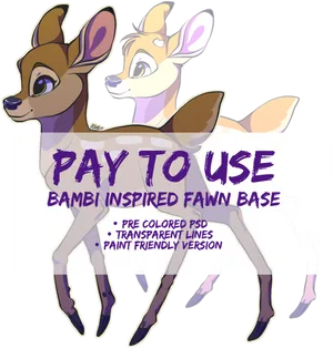 Bambi Inspired Fawn Base Artwork PNG Image