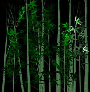 Bamboo Forest Night Scene PNG image with transparent background