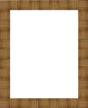 Bamboo Frame Black Center PNG Image