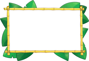 Bamboo Frame Jungle Theme PNG image with transparent background