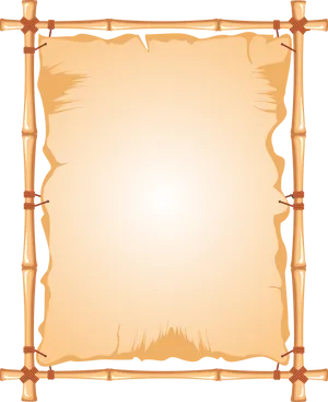 Bamboo Framed Blank Parchment PNG Image