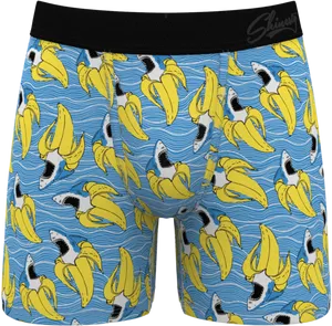 Banana Pattern Boxer Shorts PNG Image