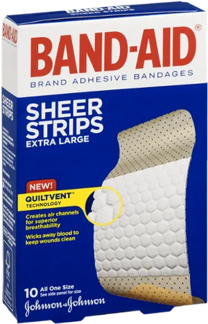 Band Aid Sheer Strips Box PNG Image