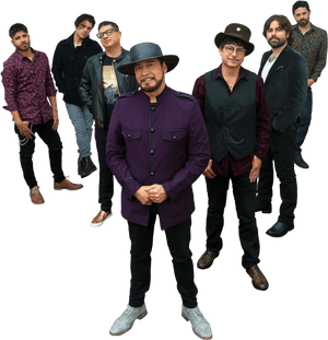 Band Group Portrait Standing PNG image with transparent background