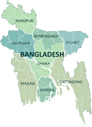 Bangladesh Division Map PNG Image