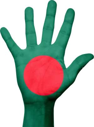 Bangladesh Flag Painted Hand PNG Image