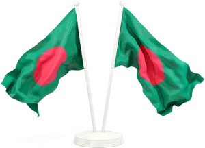 Bangladesh Flags Waving PNG Image