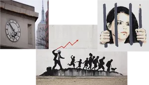 Banksy Artwork Collage PNG Image