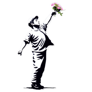 Banksy Flower Thrower PNG phr60 PNG image with transparent background
