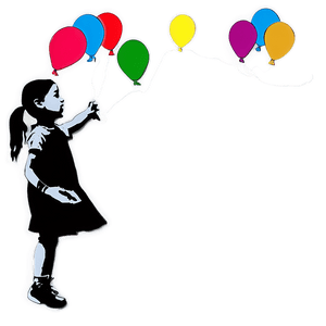 Banksy Flying Balloons Girl PNG 06232024 PNG image with transparent background