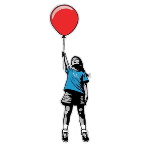 Banksy Flying Balloons Girl PNG qat PNG image with transparent background
